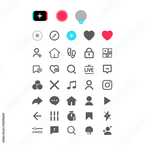Tik Tok mockup. TikTok photo frame. Set tik tok screen social media and social network interface template.  Editorial vector.