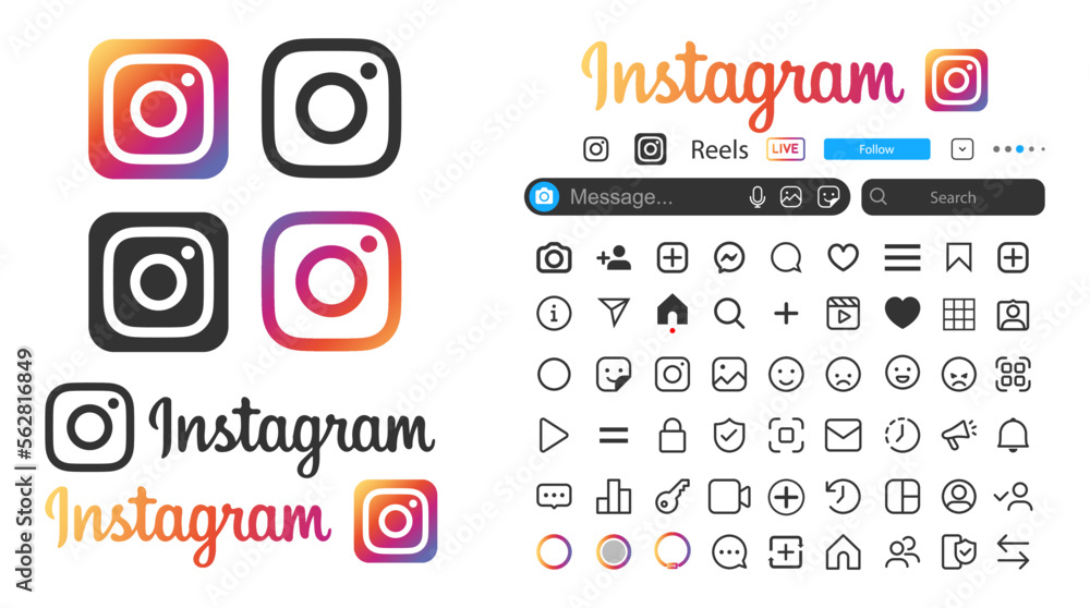 Facebook. Facebook mockup, Facebook mobile App interface. Instagram