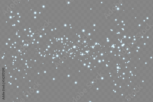 White sparks and stars glitter special light effect. Christmas abstract pattern. Sparkling magic dust particles. Vector sparkles on transparent background.