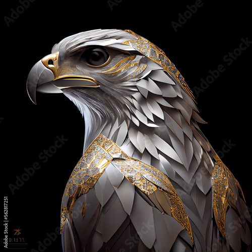 Fototapeta platinum and gold falcon generative ai