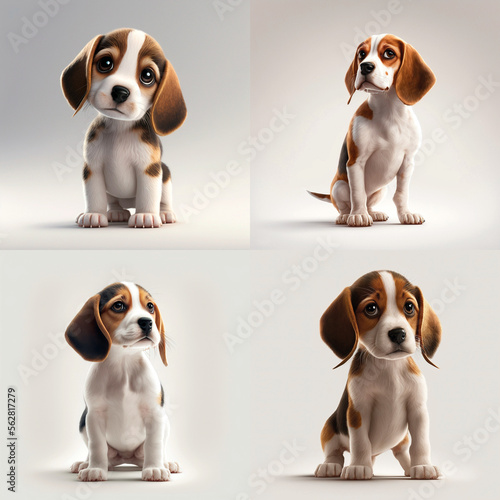 Beagles Hunde Illustrationen – Generative AI photo