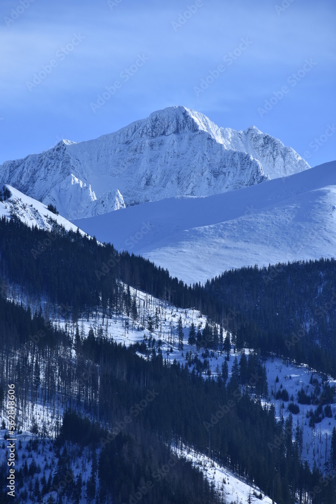 tatry wysokie, tpn, zima, śnieg, tanap, góra, krajobraz, niebo, 