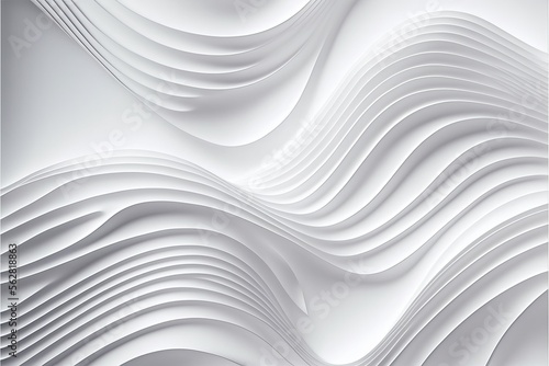 White abstract background with waves. Creative Architectural Concept Generative AI