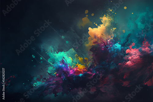 Abstract colorful watercolor for background. Color splashing. AI generative illustration