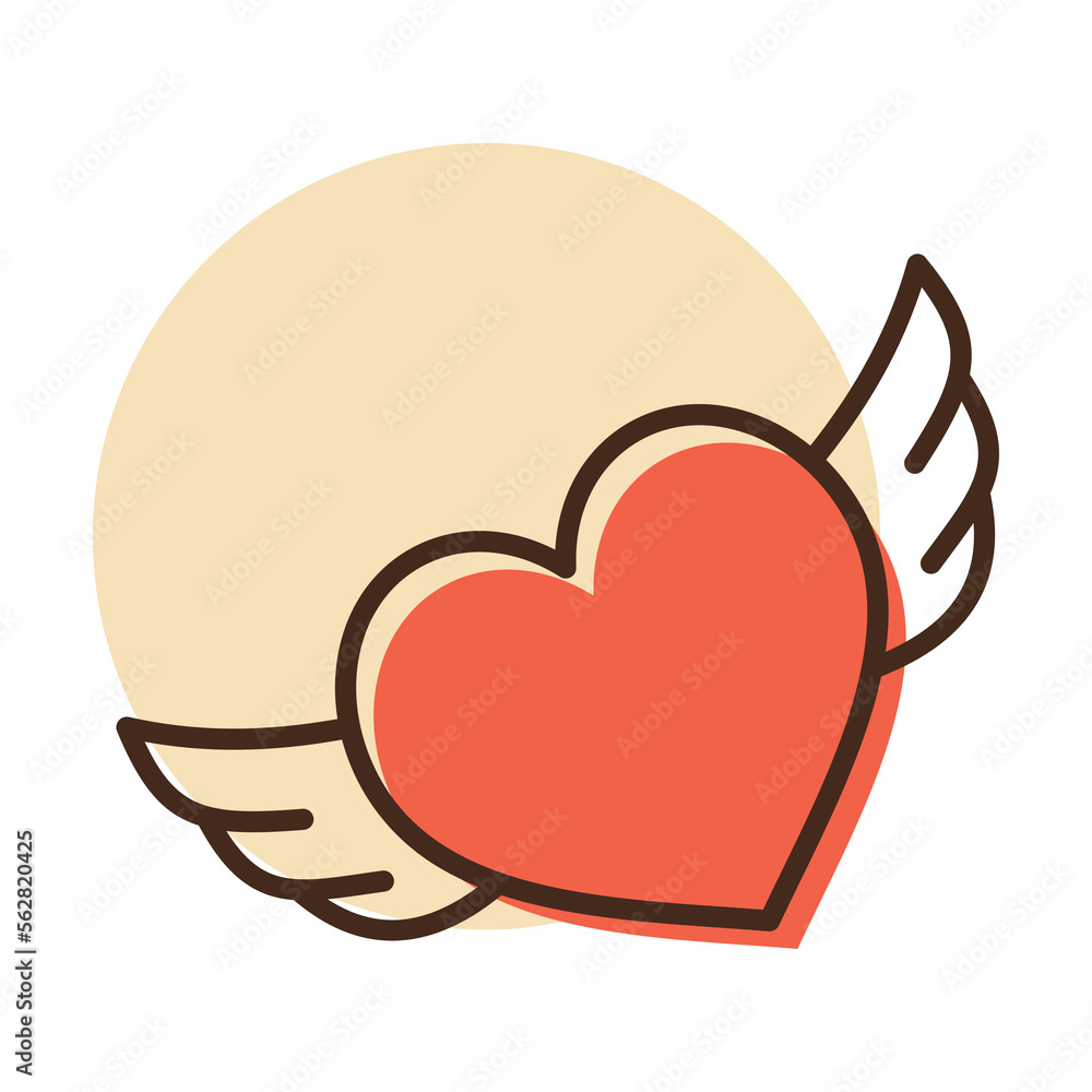 Heart with wings icon. Valentines day symbol Heart with wings icon. Valentines day symbol