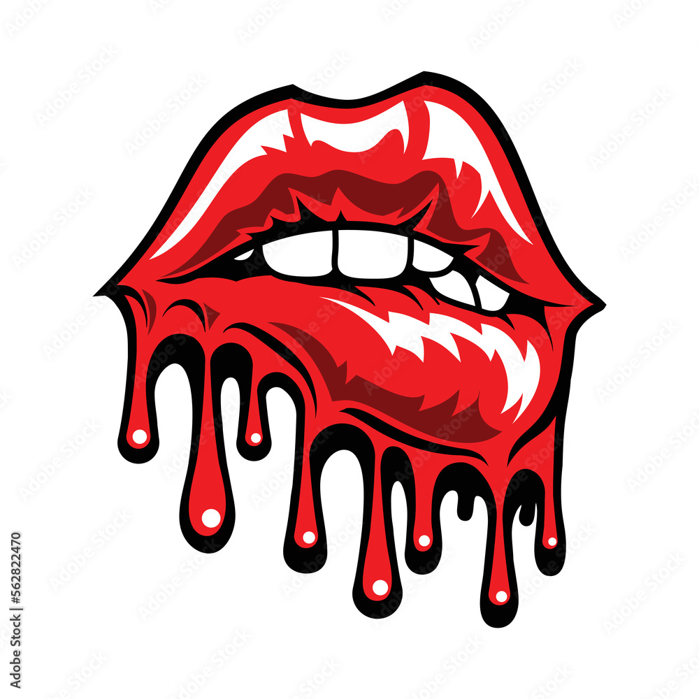 Fototapeta premium red lips vector shutup mouth