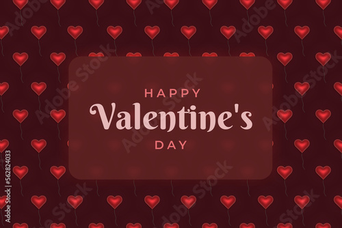 3d background with hearts balloons pattern for Valentine's day photo