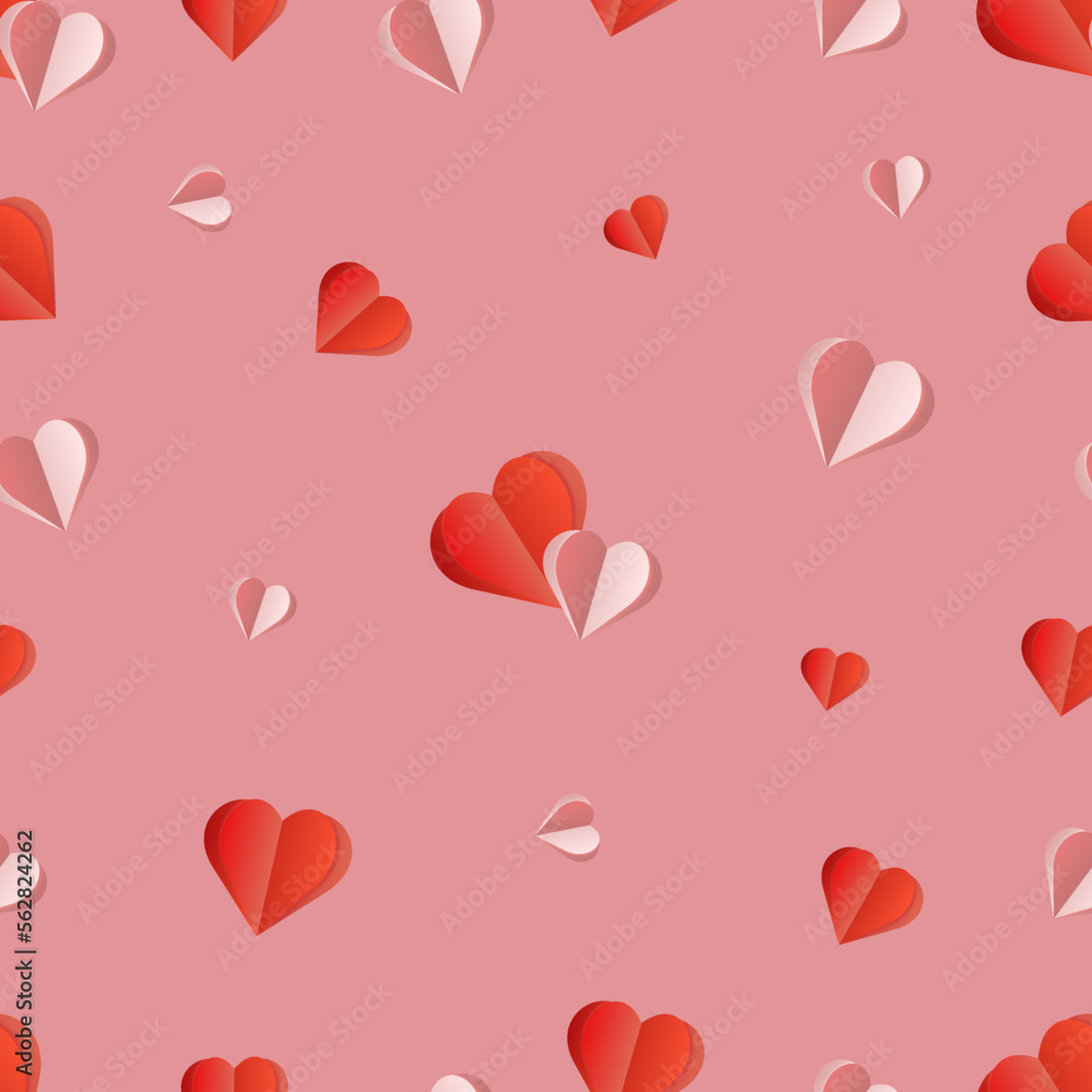 Love heart 3d pattern in paper cut 3d style Love heart 3d pattern in paper cut 3d style