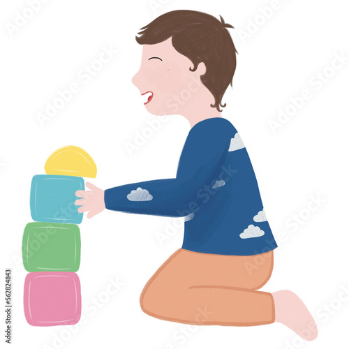 Enfant jouant avec des cubes