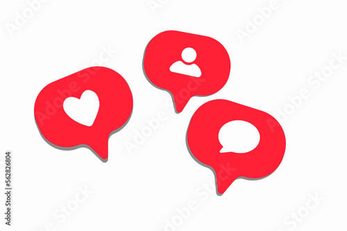 Social network icon. Comment, message, follower icon vector. Social media. Symbols for web site.Computer and mobile vector.