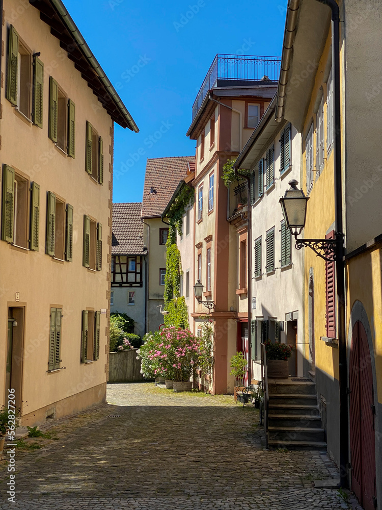 Narrow alleyway in the historic center of Bregenz
