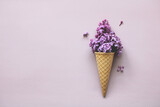 floral purple background with violet lilac inflorescence.