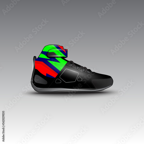 design of drag race shoes with racing vector pattern