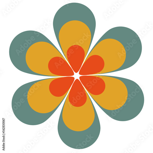 70's Retro muted icon illustration