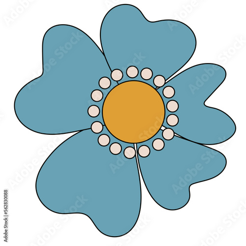 70's Retro muted icon illustration