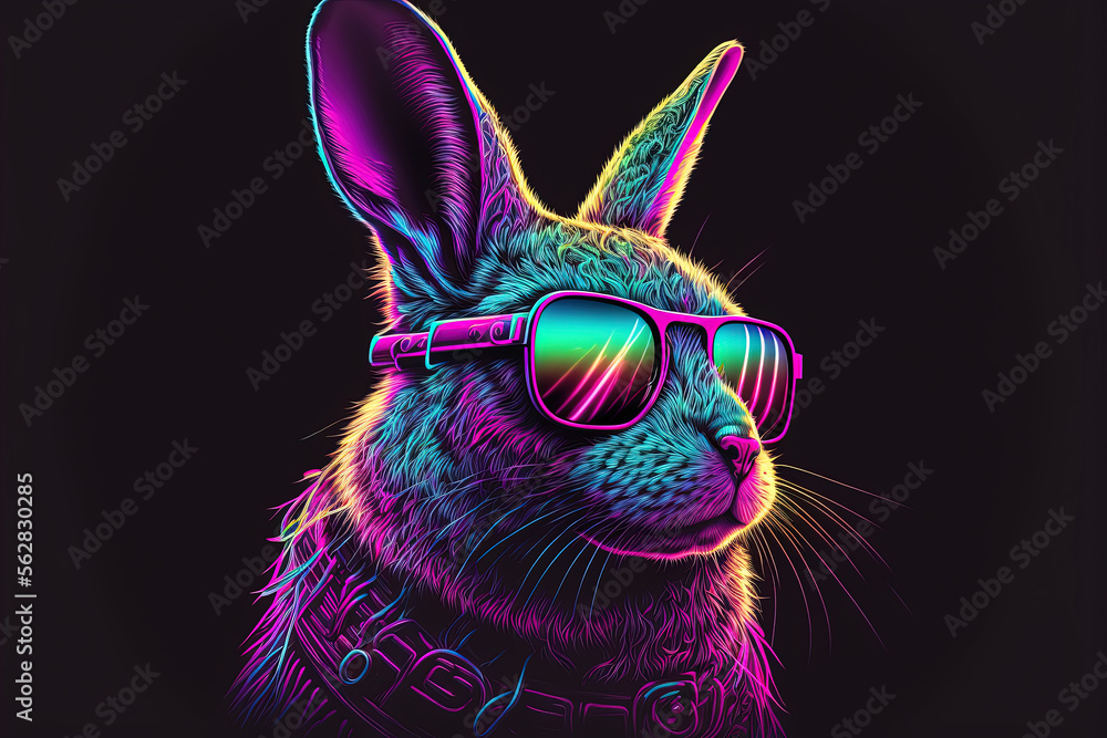 psychedelic. illustration. abstract. rabbit. vector