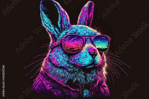 psychedelic. illustration. abstract. rabbit. vector