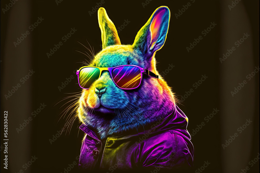 psychedelic. illustration. abstract. rabbit. vector