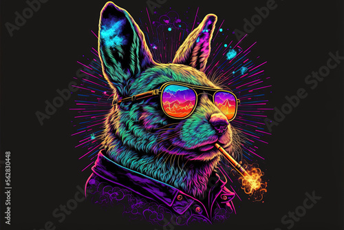 psychedelic. illustration. abstract. rabbit. vector