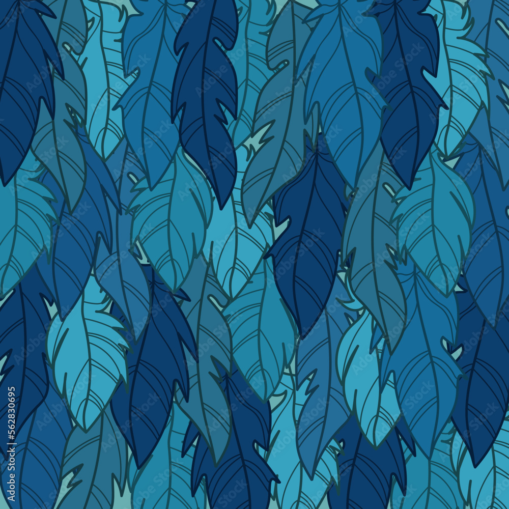 Vector image of blue feathers. Vector image of blue feathers.