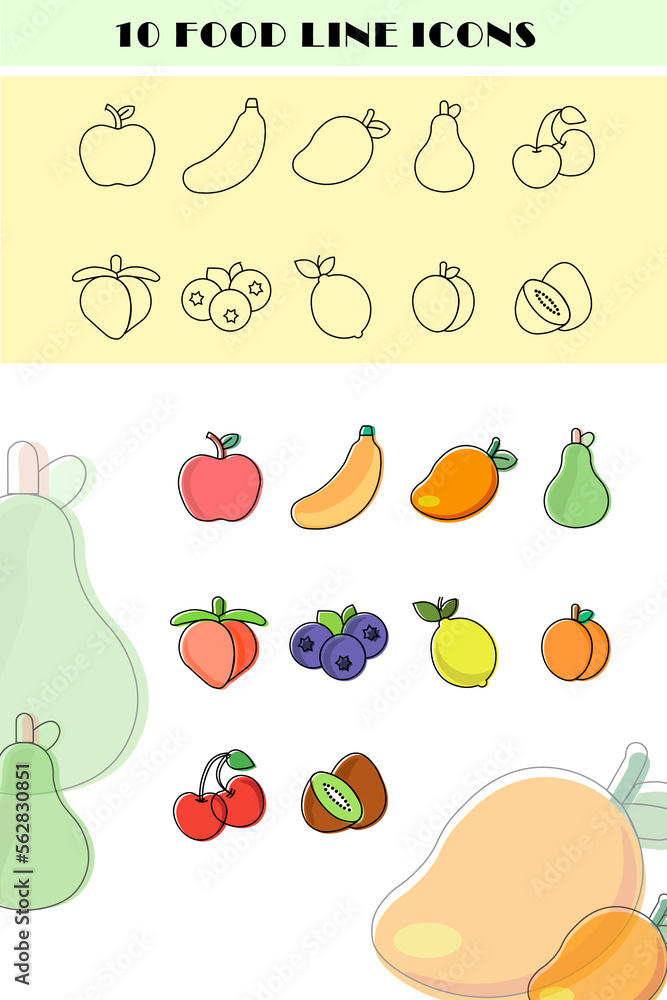 Set of fruits Set of fruits