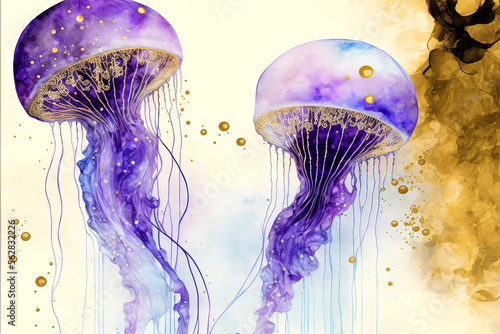 Luxurious fluid art in gold...
