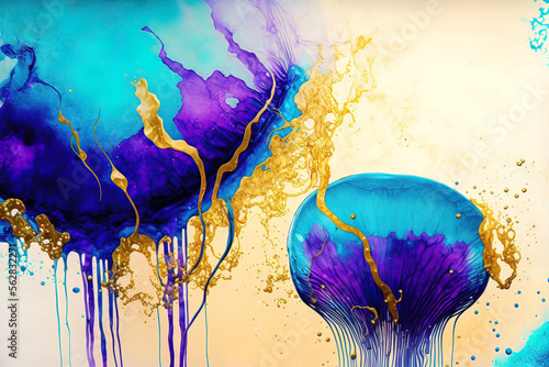 Luxurious fluid art in gold...