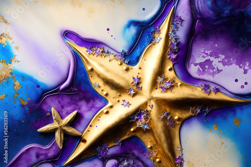 Luxurious fluid art in gold...