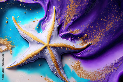Luxurious fluid art in gold...