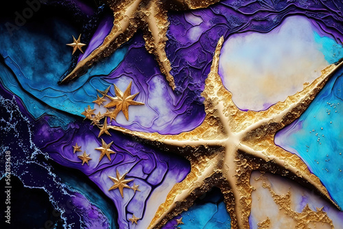 Luxurious fluid art in gold...