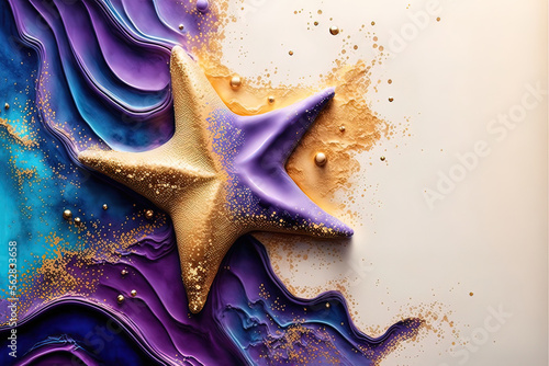 Luxurious fluid art in gold...