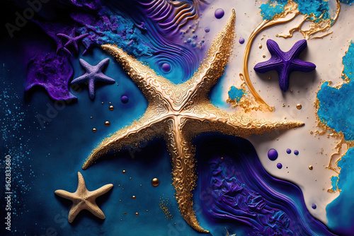 Luxurious fluid art in gold...