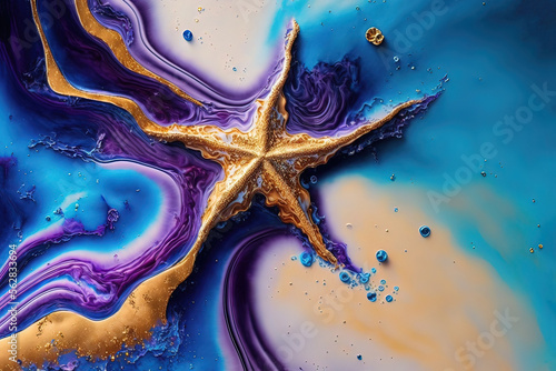 Luxurious fluid art in gold...