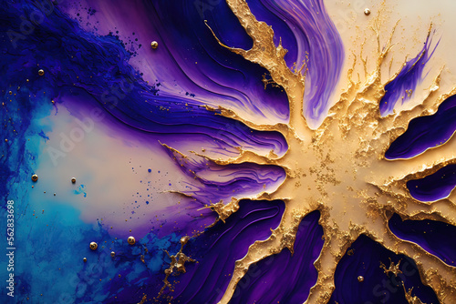 Luxurious fluid art in gold...