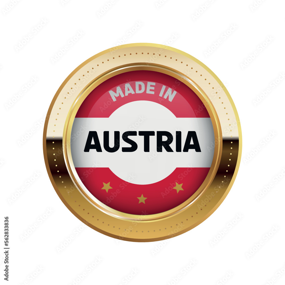 vector gold sticker made in austria