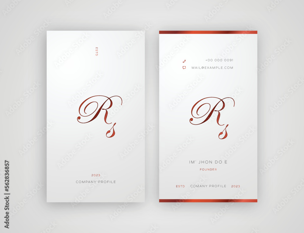Fototapeta premium Vertical Business Card Editable Template 