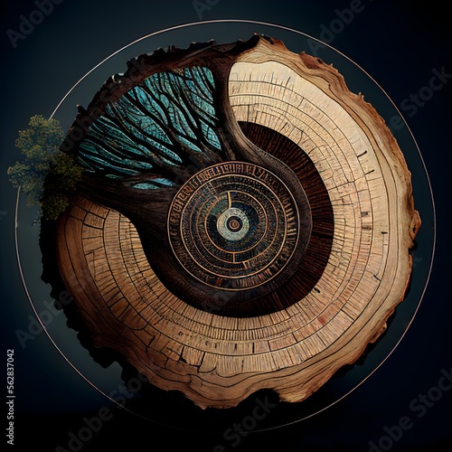 an artistic illustration of dendrochronology