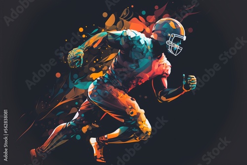 Abstract American football player. Generative AI © Diatomic