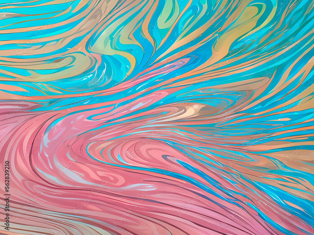 Generative AI, ornate multicolored paint streaks, acrylic ink soft