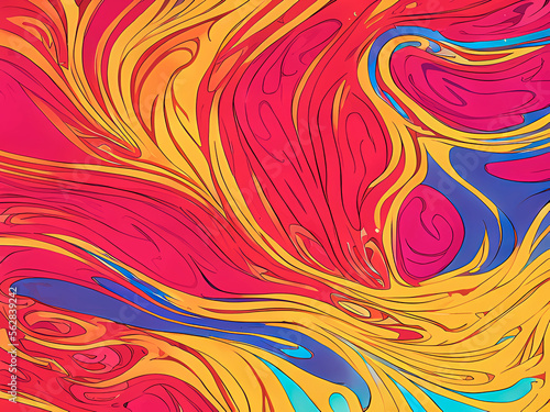 Generative AI, ornate multi-colored paint streaks, acrylic ink soft streaks in the style of marbling and ebru