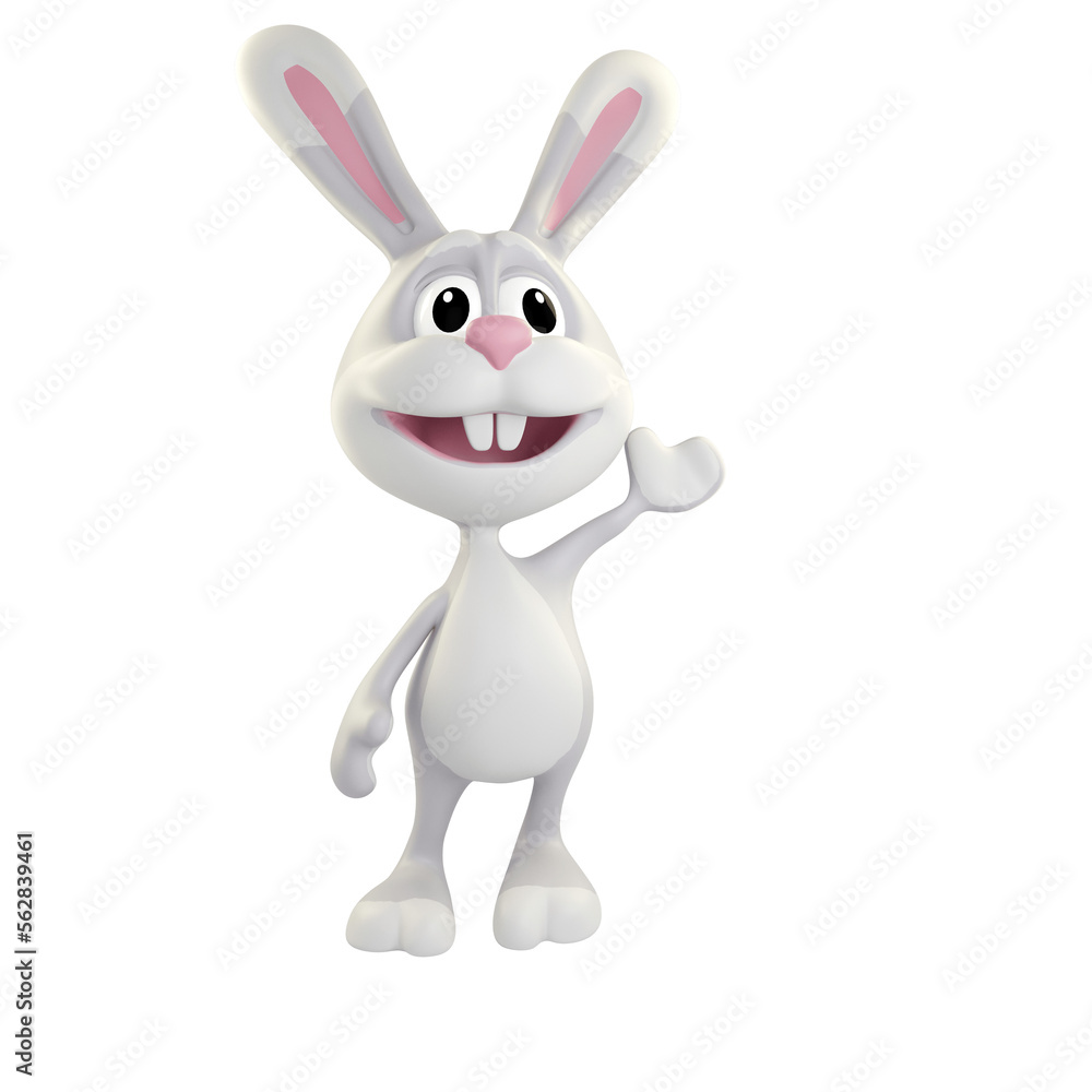 Easter bunny in realistic 3d render Easter bunny in realistic 3d render