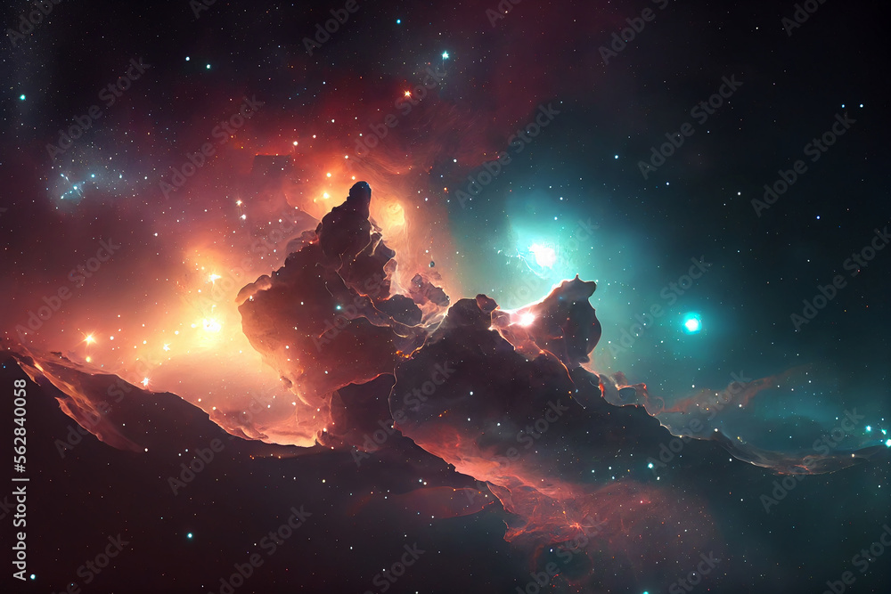 space background with nebula and stars environment map. Illustration Generative AI space background with nebula and stars environment map. Illustration Generative AI
