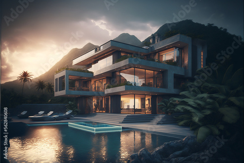 Luxury Villa, High Class Real Estate, Rich House, Generative ai © Artofinnovation