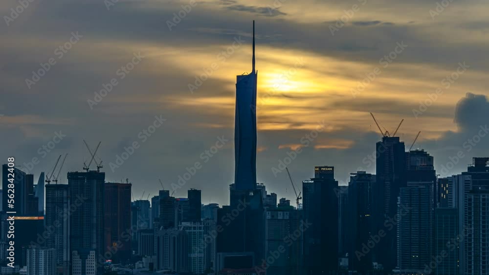 Warisan PNB118 building during sunset dawn. PNB118 is the tallest building in Asia Warisan PNB118 building during sunset dawn. PNB118 is the tallest building in Asia