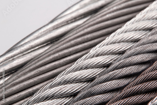 Various types of steel cable