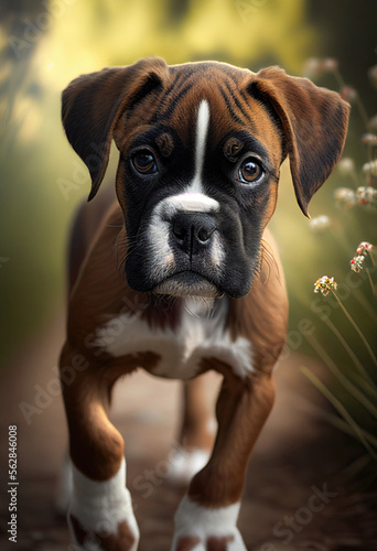 Boxer puppy, Generative AI © Schizarty