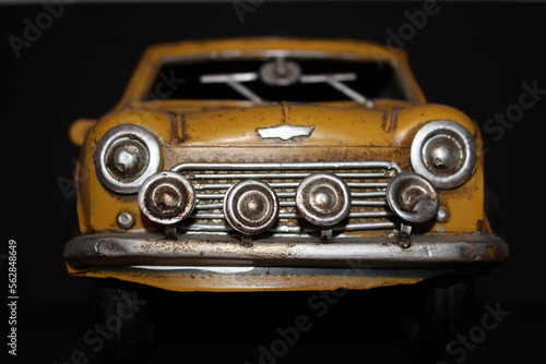 Very beautiful and old yellow car