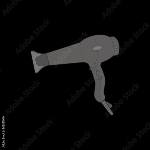 hair dryer line art vector hand drawing, isolated, vector for coloring book.
