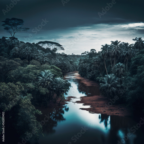 Amazon Rainforest Landscape-Generative AI © simon