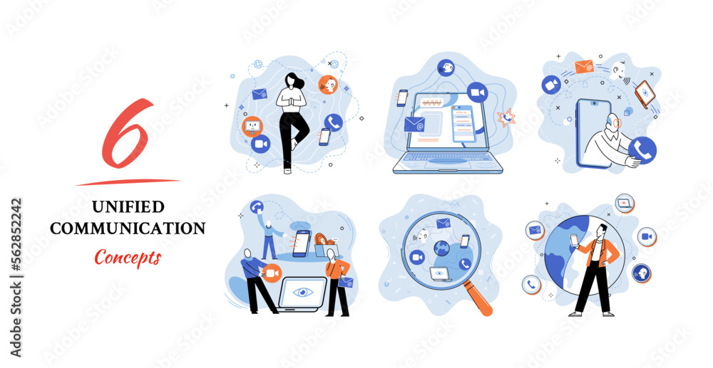 Unified communication metaphor. Social media creative idea. Online social network. Business interaction applications. Marketing time. Mobile computer gadgets for cooperations and information exchange Unified communication metaphor. Social media creative idea. Online social network. Business interaction applications. Marketing time. Mobile computer gadgets for cooperations and information exchange